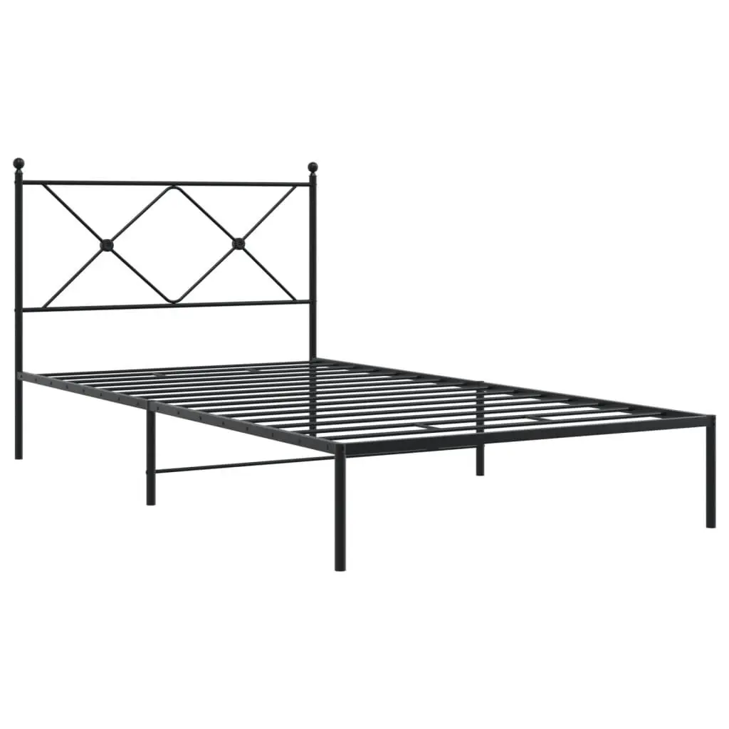 Metal Bed Frame King Single Black 107x203cm Powder-coated Steel