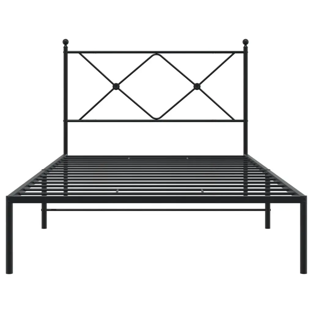 Metal Bed Frame King Single Black 107x203cm Powder-coated Steel