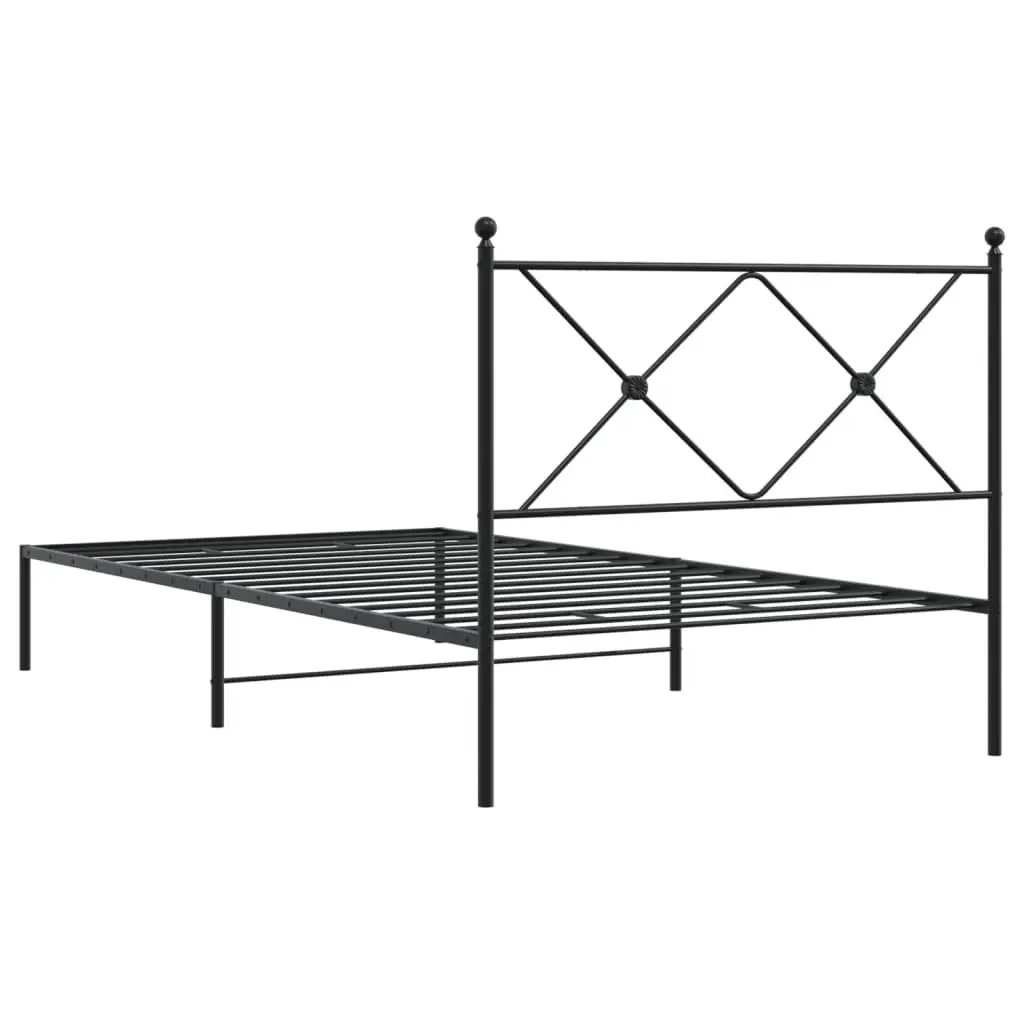Metal Bed Frame King Single Black 107x203cm Powder-coated Steel