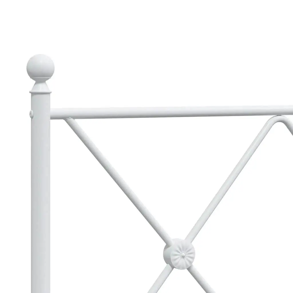 Metal Bed Frame King Single 107x203 cm White Powder-coated Steel with Headboard
