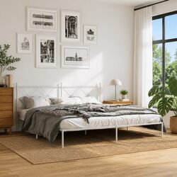 King Size Metal Bed Frame 183x203cm with Headboard