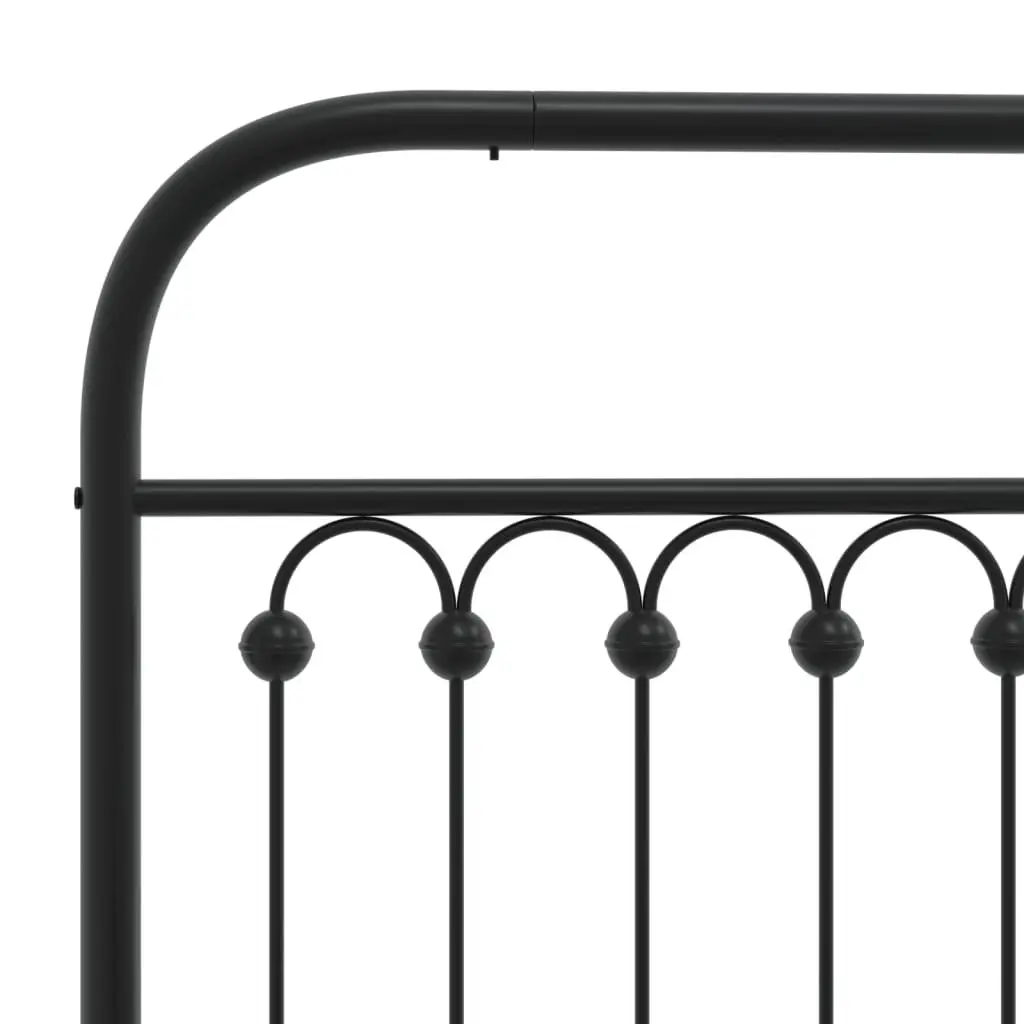 Metal Bed Frame Black 90x190 cm Steel with Headboard Slatted Base