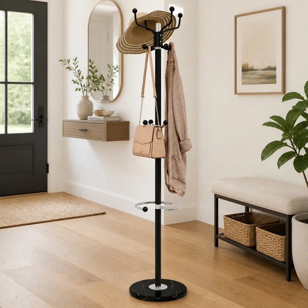 Coat Stand with Umbrella Holder 180cm