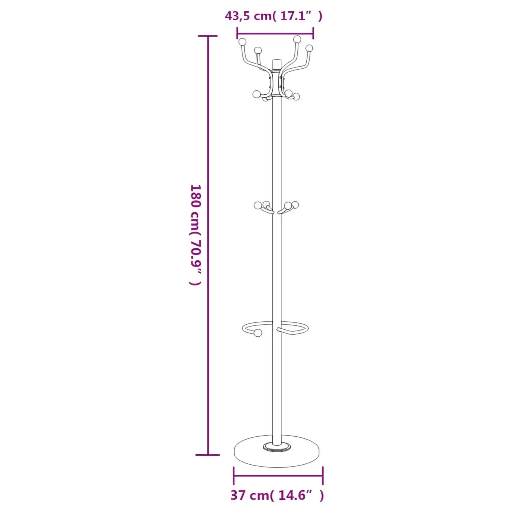 Coat Stand with Umbrella Holder 180cm