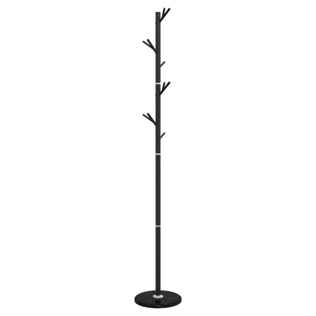 Coat Stand Black 175 cm Iron Frame 12 Hooks Hallway Bedroom Storage Organizer