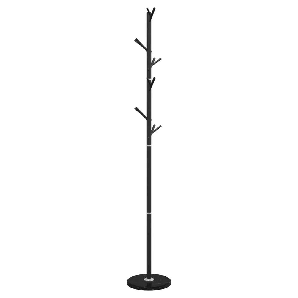 Coat Stand Black 175 cm Iron Frame 12 Hooks Hallway Bedroom Storage Organizer