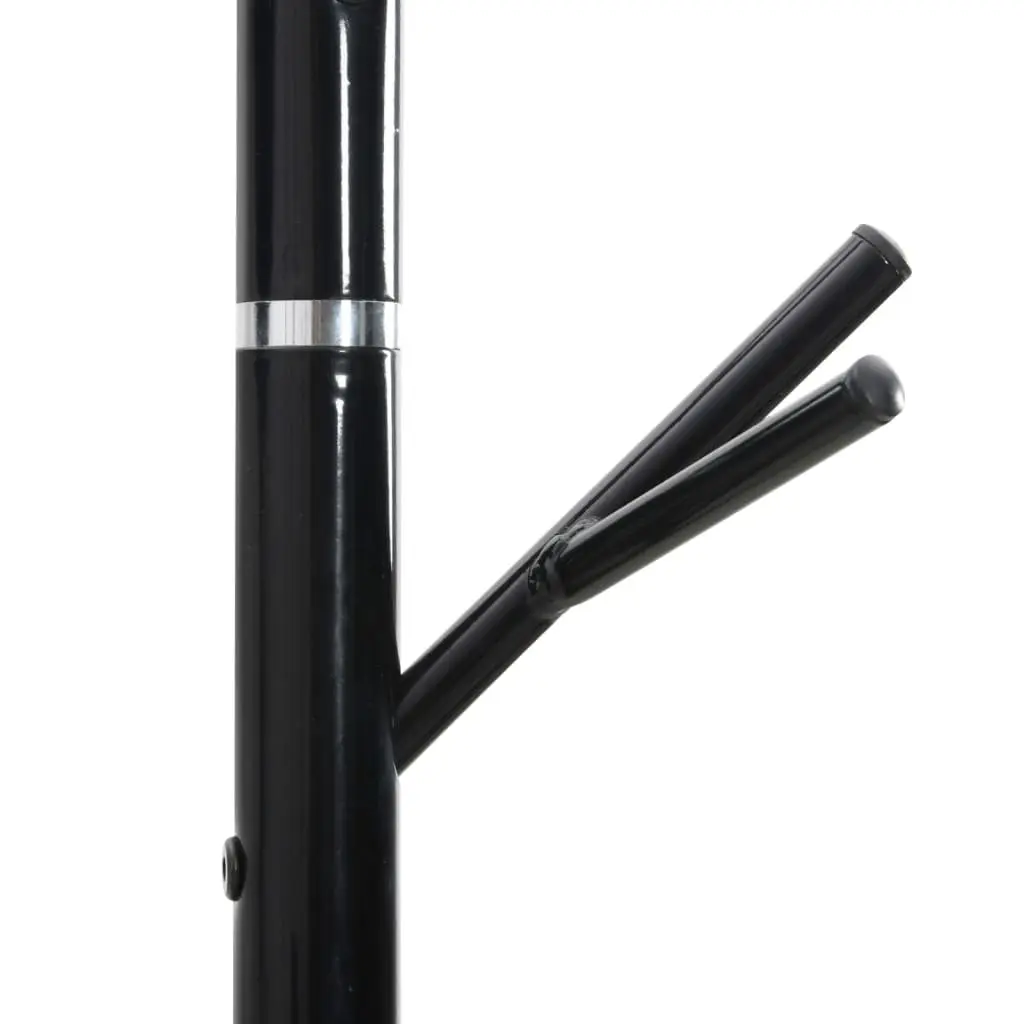 Coat Stand Black 175 cm Iron Frame 12 Hooks Hallway Bedroom Storage Organizer