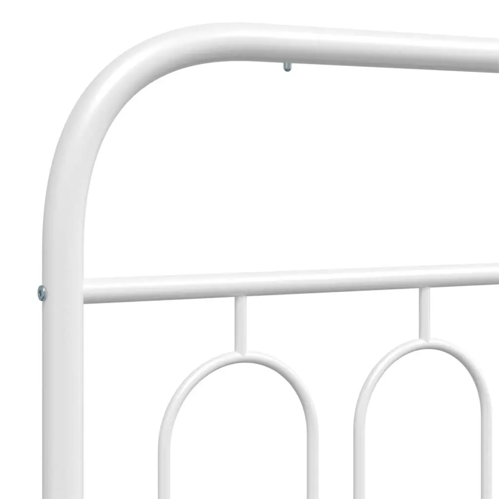 King Single Metal Bed Frame with White Headboard