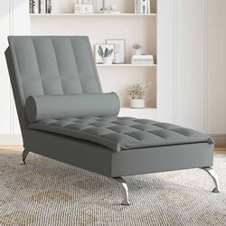 Comfort-Enhancing Grey Fabric Massage Chaise Lounge