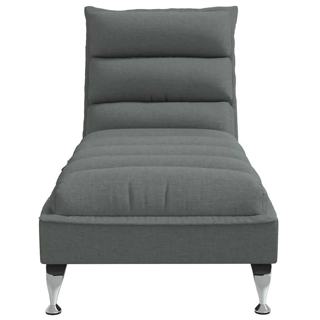Grey Fabric Massage Chaise Lounge with Vibration Function