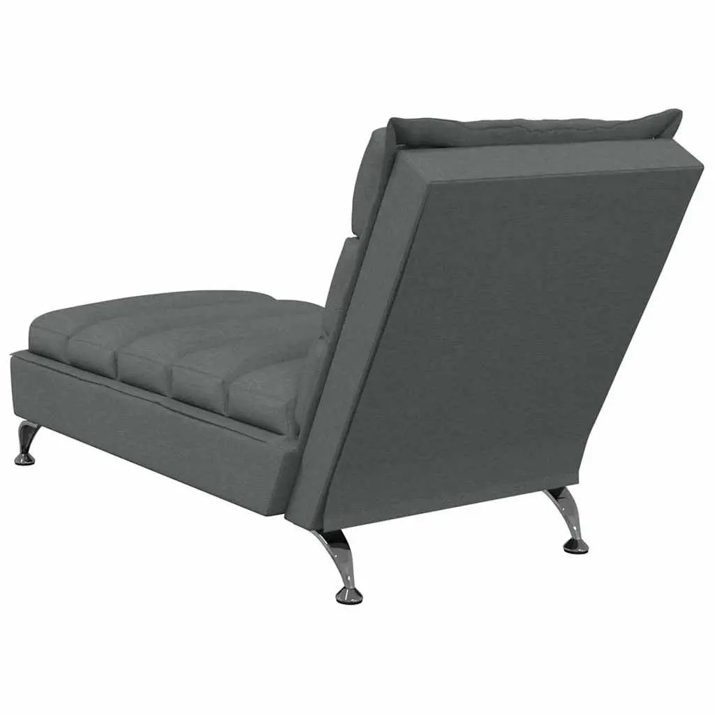 Grey Fabric Massage Chaise Lounge with Vibration Function