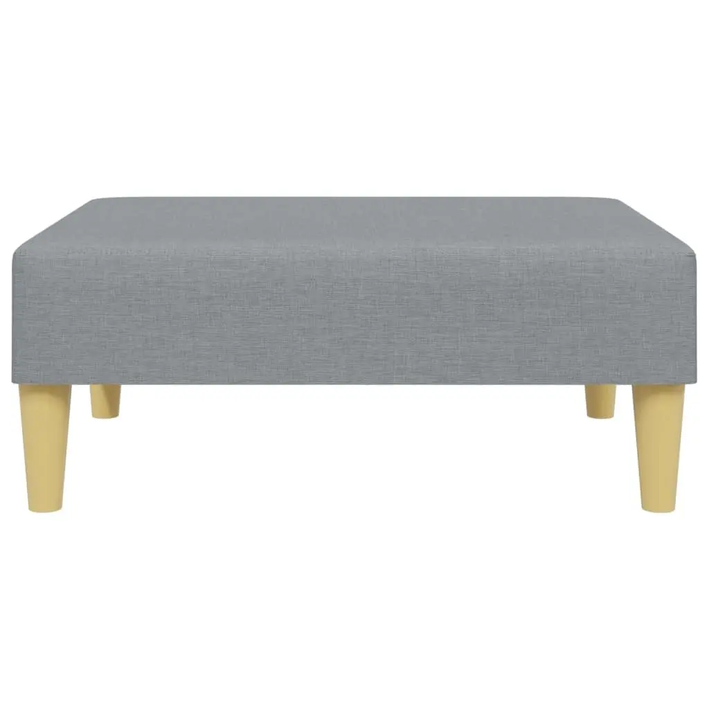 Light Grey Fabric Footstool with Plywood Frame