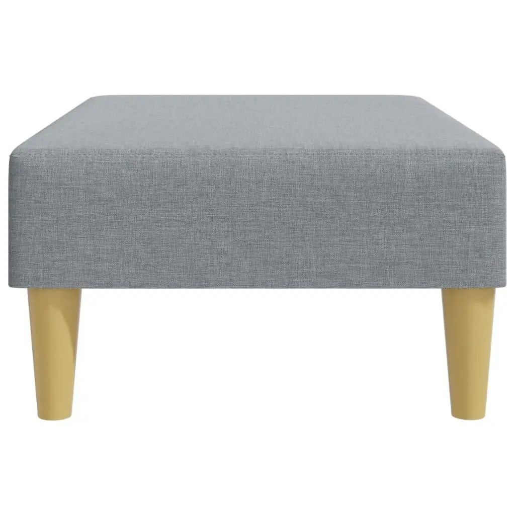 Light Grey Fabric Footstool with Plywood Frame