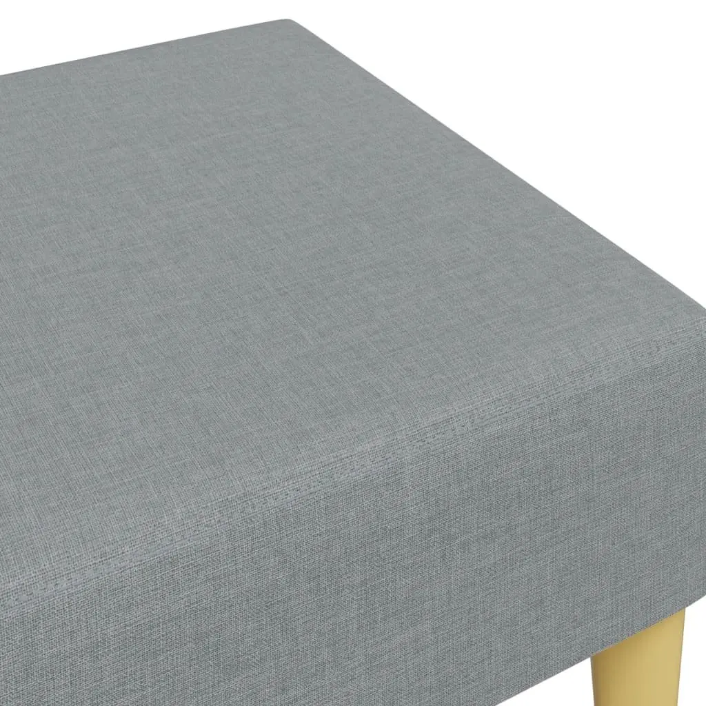 Light Grey Fabric Footstool with Plywood Frame