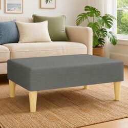 Compact Dark Grey Fabric Footstool for Living Rooms
