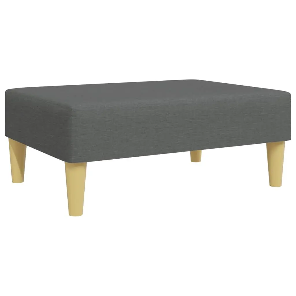 Dark Grey Fabric Footstool for Living Rooms