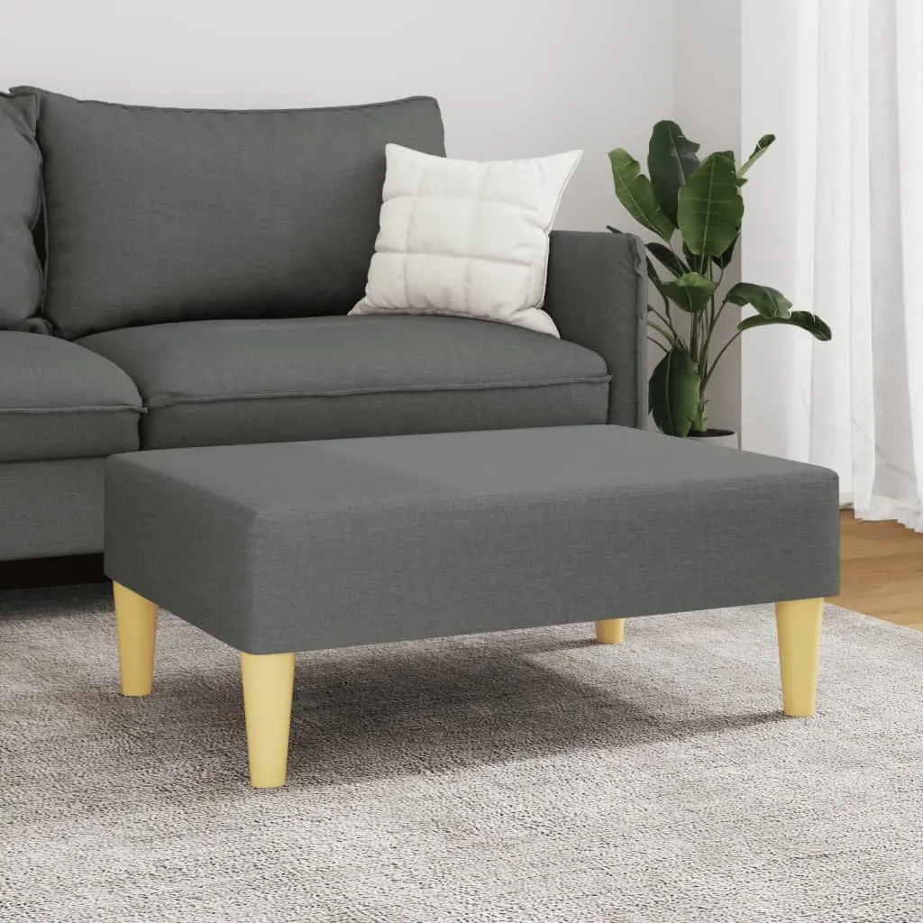 Dark Grey Fabric Footstool for Living Rooms