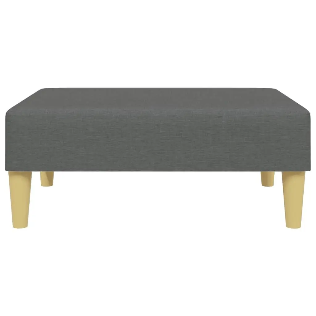 Dark Grey Fabric Footstool for Living Rooms