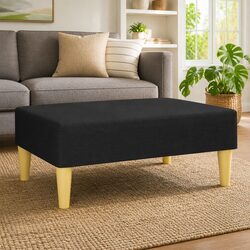 Comfortable Black Fabric Footstool for Your Living Space
