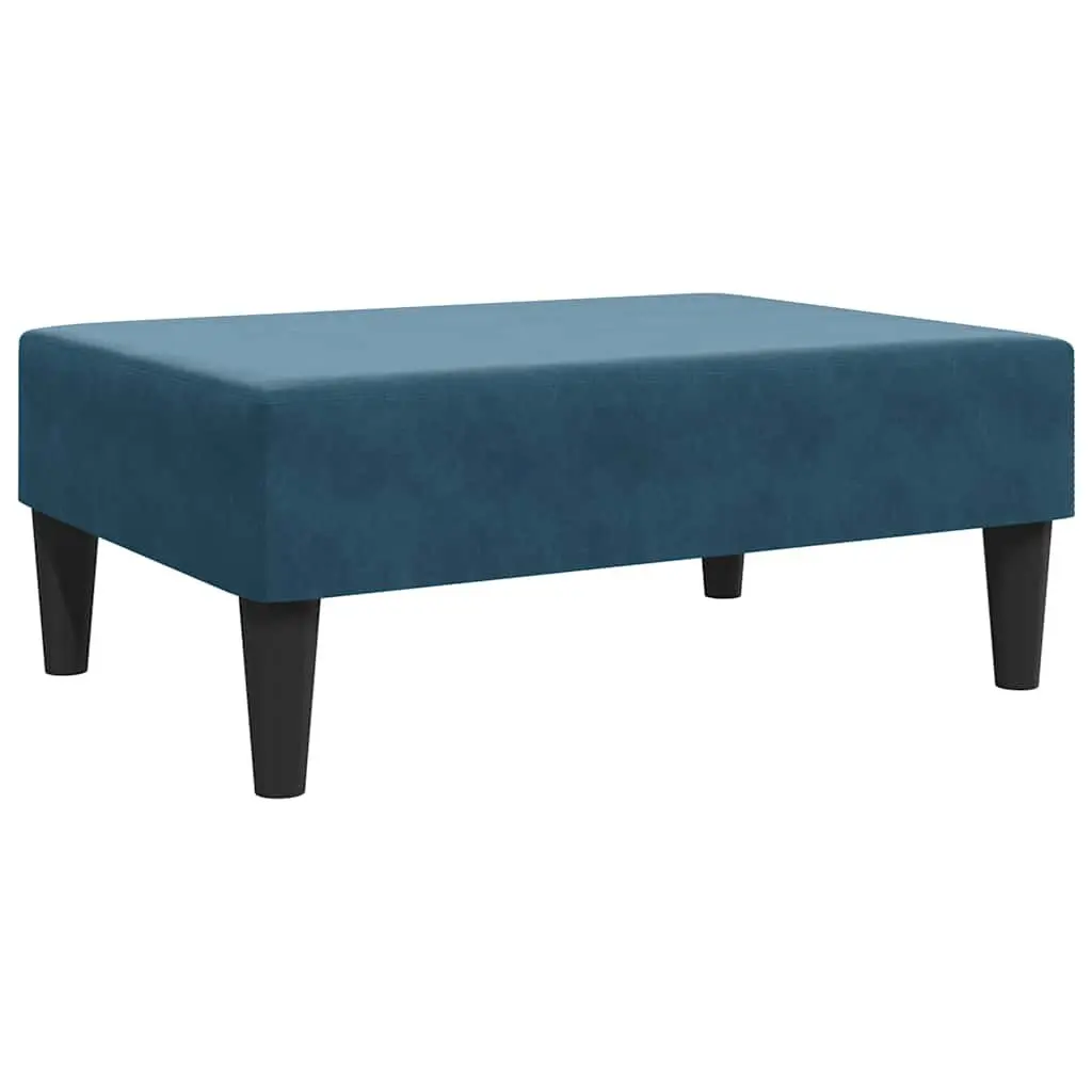 Ottoman Blue Velvet Compact Footstool Living Room Bedroom Furniture