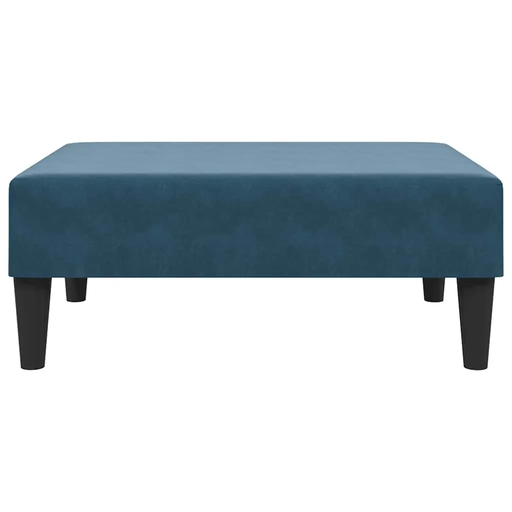 Ottoman Blue Velvet Compact Footstool Living Room Bedroom Furniture