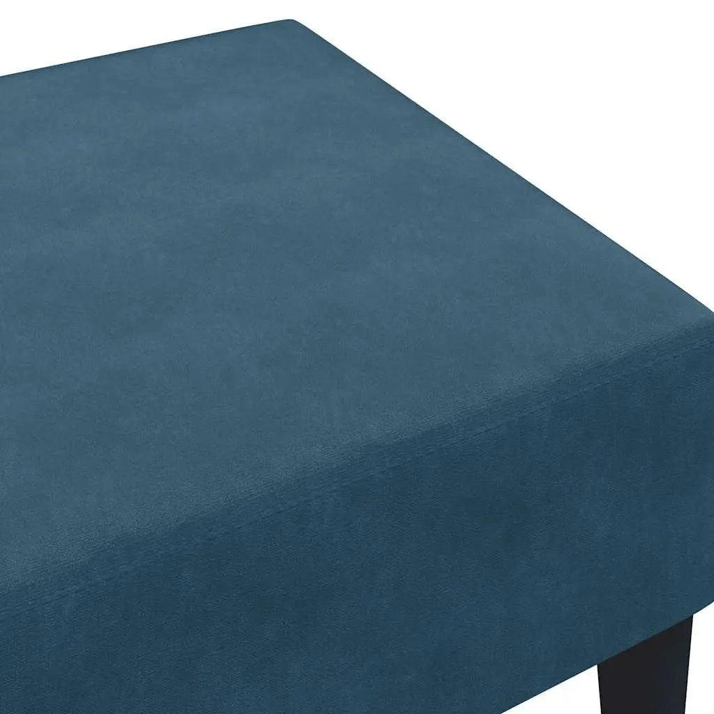 Ottoman Blue Velvet Compact Footstool Living Room Bedroom Furniture