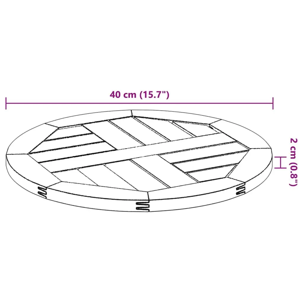 Round Solid Acacia Wood Table Top 40cm Replacement Dining Furniture Top