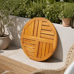 Acacia Round Wood Table Top Ø50x2 cm for Dining