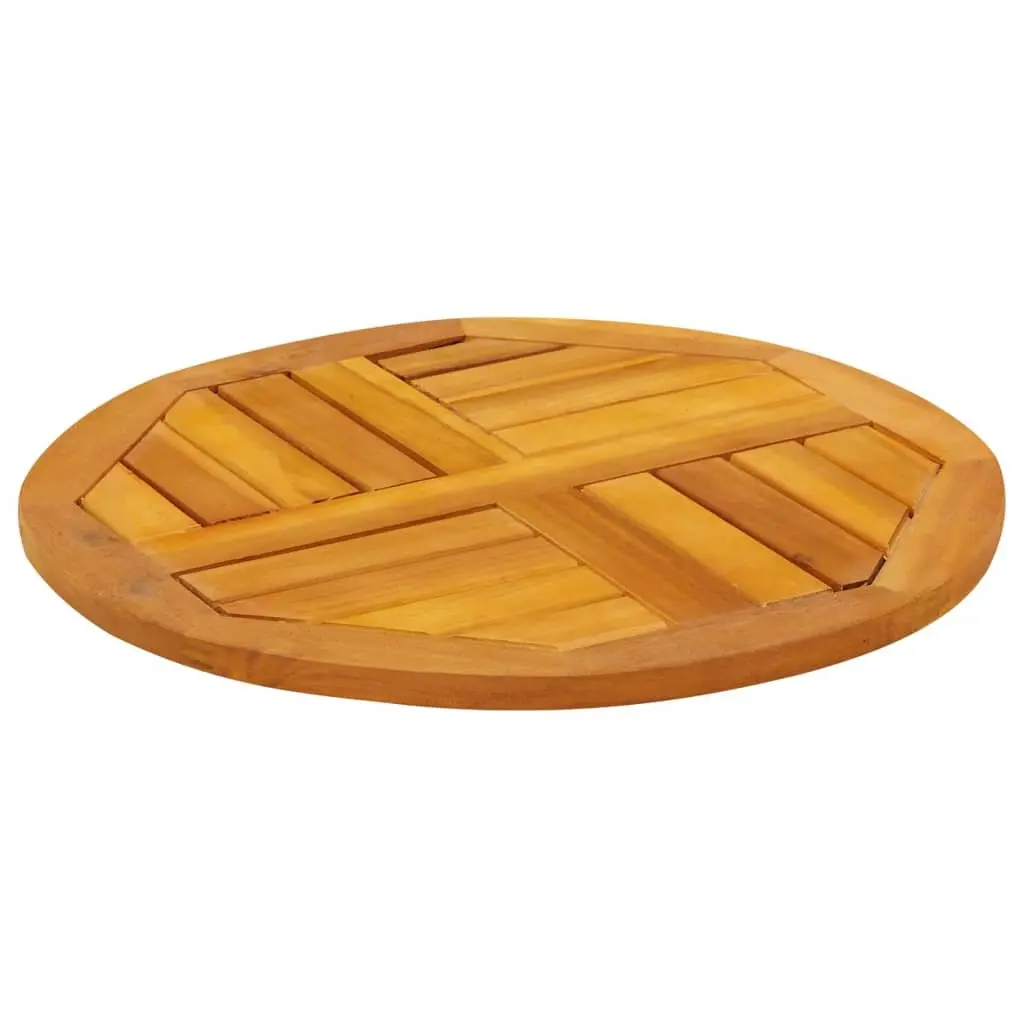 Round Solid Wood Table Top Ø50x2 cm Acacia Wooden Replacement Furniture Surface