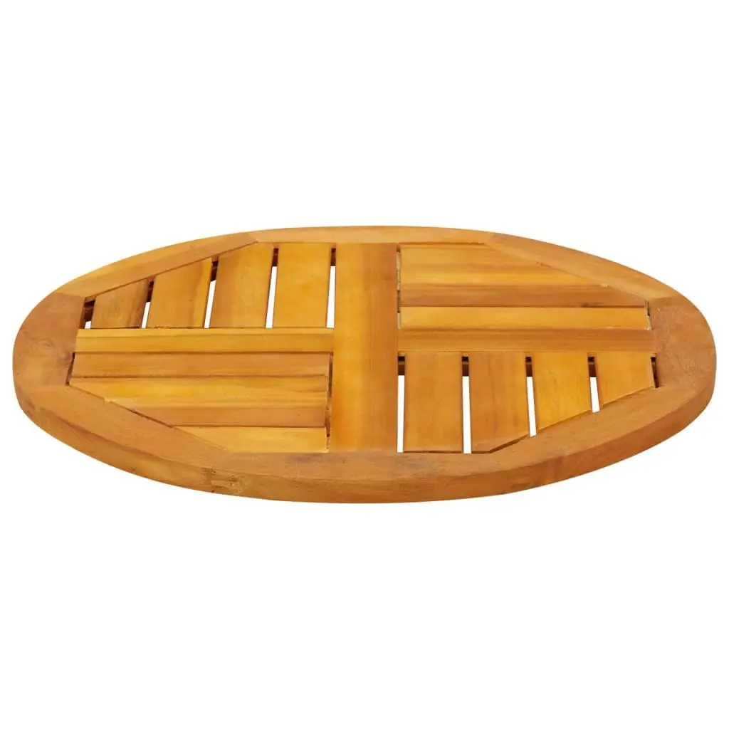 Round Solid Wood Table Top Ø50x2 cm Acacia Wooden Replacement Furniture Surface