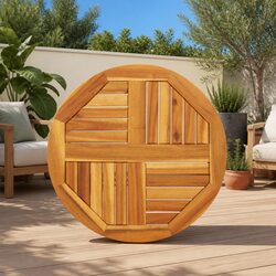 Acacia Round Solid Wood Table Top Ø60x2 cm for Dining