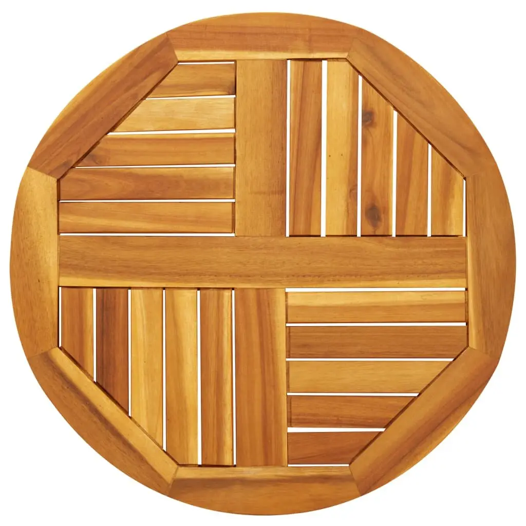 Round Solid Acacia Wood Table Top Ø60x2 cm Rustic Replacement Garden Dining