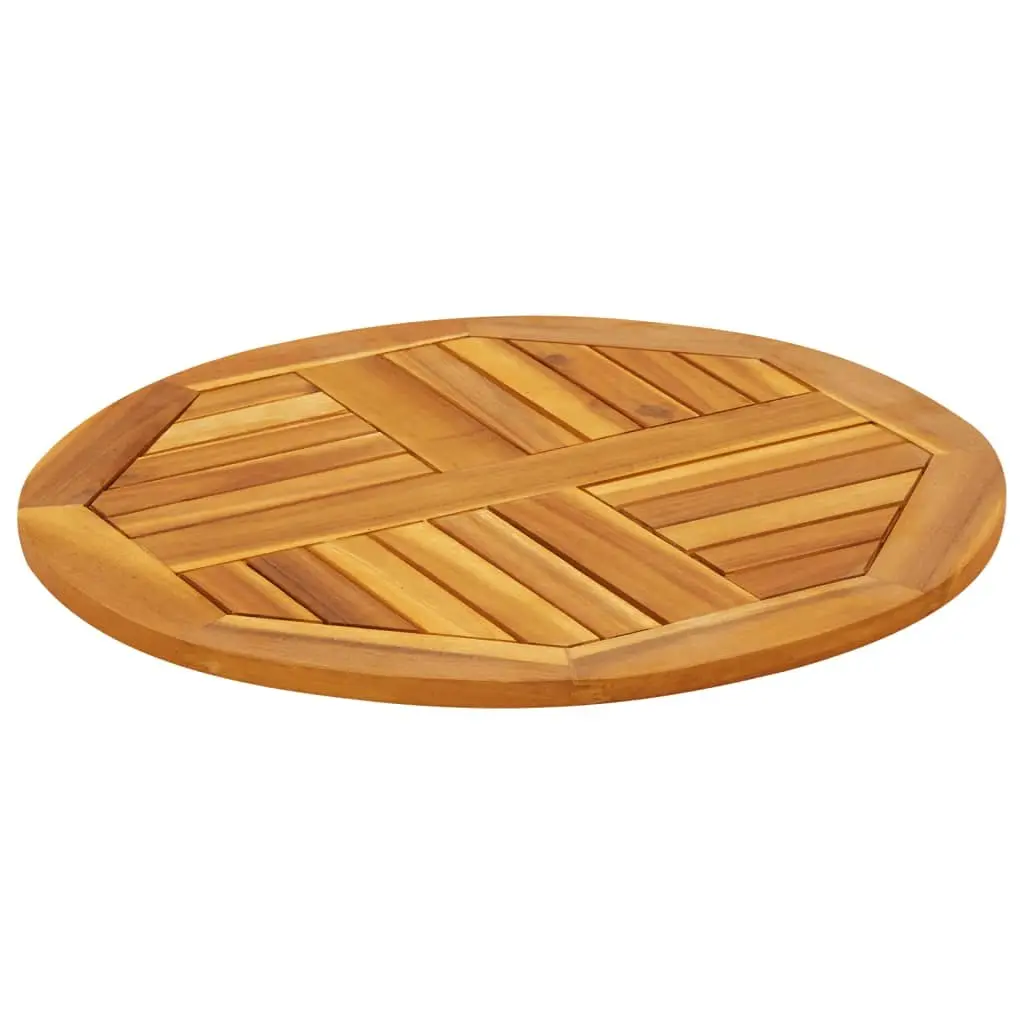 Round Solid Acacia Wood Table Top Ø60x2 cm Rustic Replacement Garden Dining