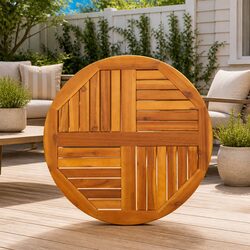 Round Acacia Wood Table Top Ø70x2 cm for Dining or Garden