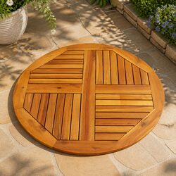Acacia Wood Round Table Top Ø80x2.2 cm for Dining