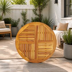 Acacia Wood Round Table Top Ø80x2.2 cm for Dining