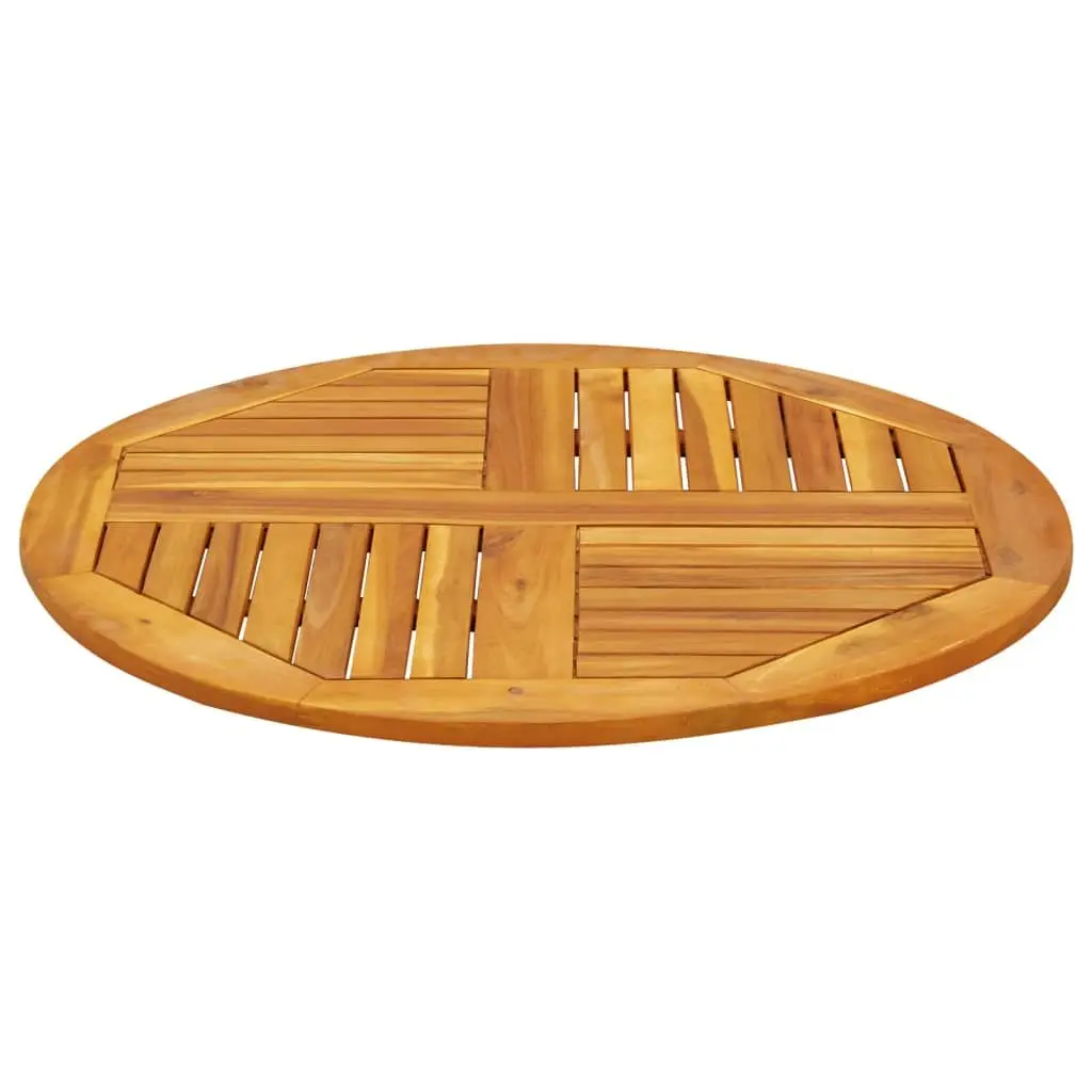 Round Solid Wood Table Top Acacia Ø80x2.2 cm Brown
