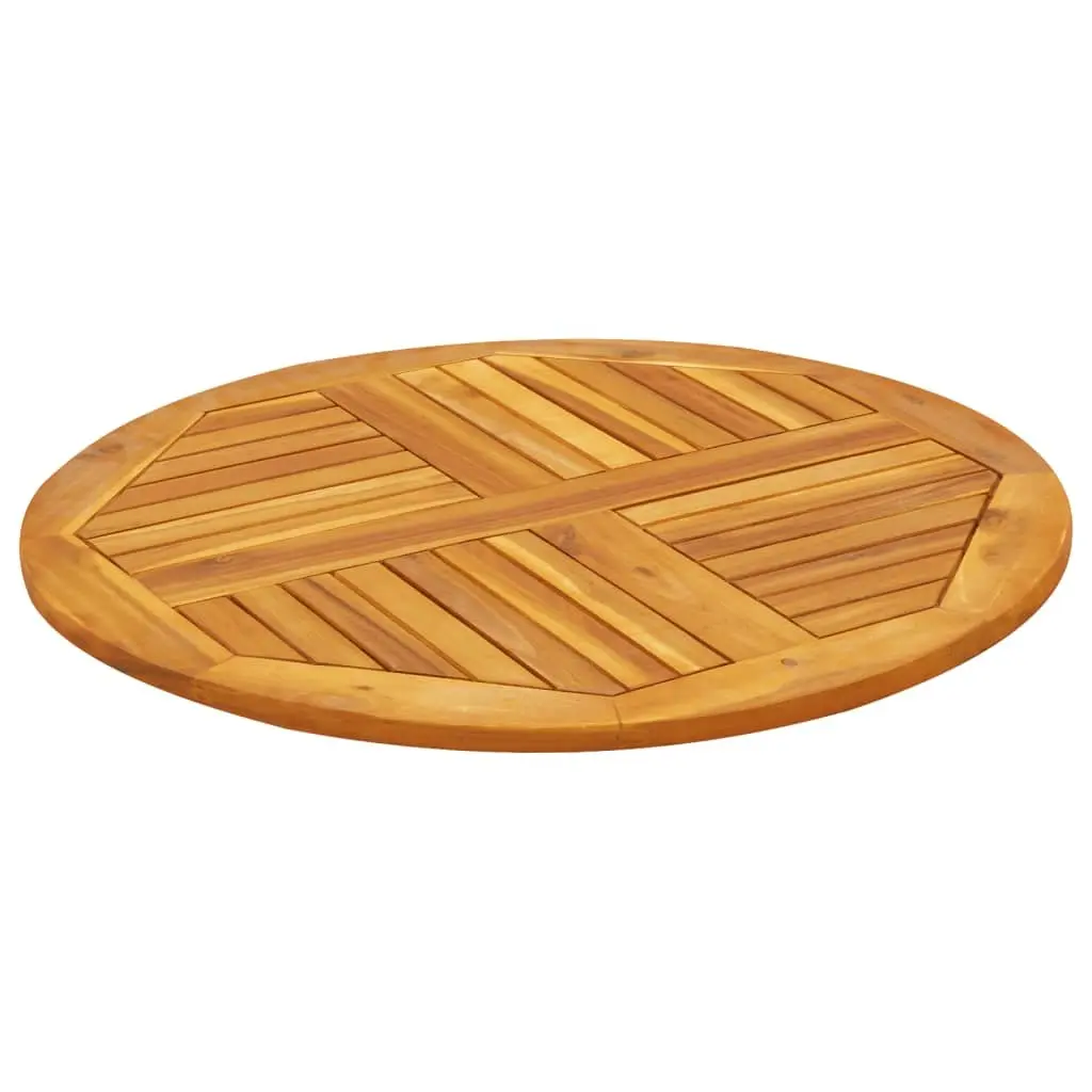 Round Solid Wood Table Top Acacia Ø80x2.2 cm Brown