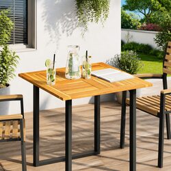 Rustic Solid Acacia Wooden Table Top 80x80cm