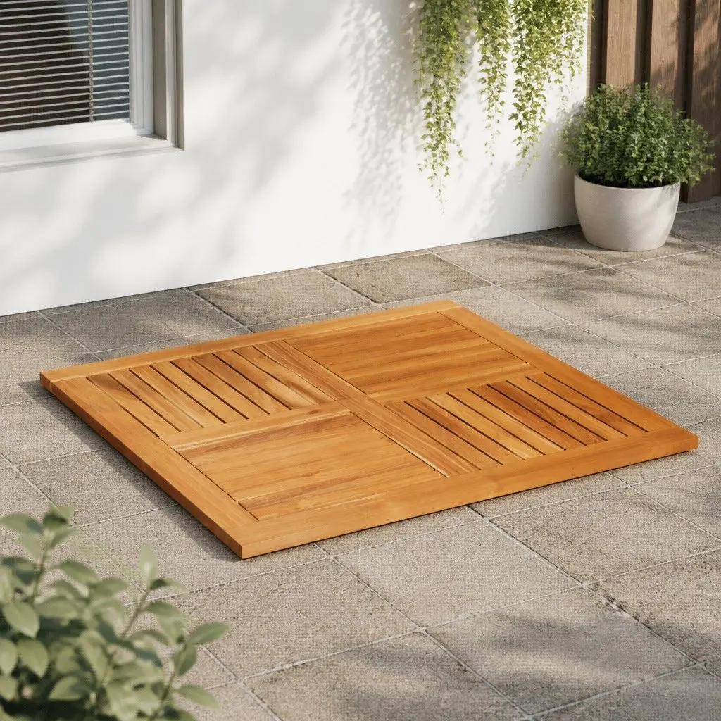 Brown Acacia Solid Wood Square Table Top 90x90x2.2 cm