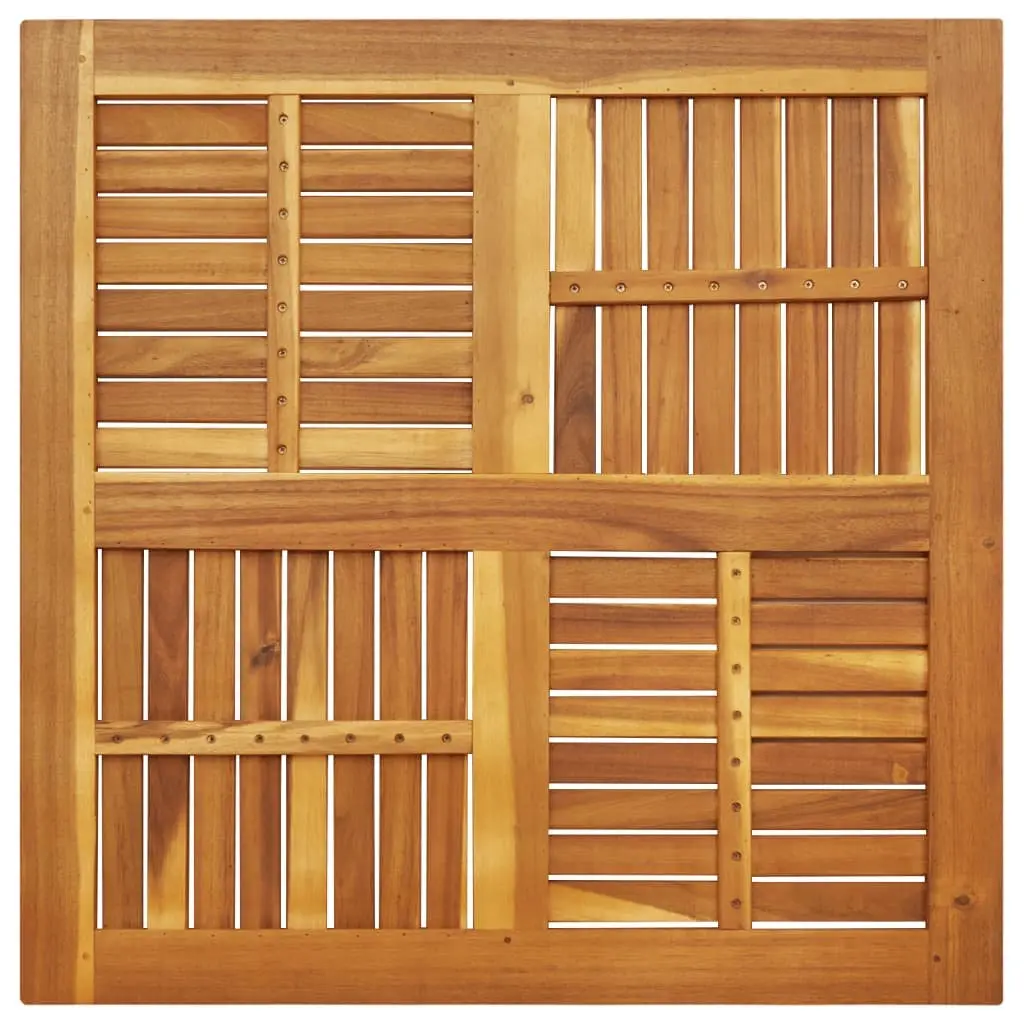 Brown Acacia Solid Wood Square Table Top 90x90x2.2 cm