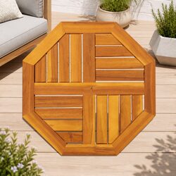 Brown Octagonal Wooden Table Top 50x50x2 cm for Gardens