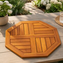 Brown Octagonal Wooden Table Top 50x50x2 cm for Gardens
