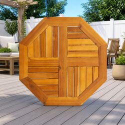 Warm Brown Octagonal Wooden Table Top 60x60x2cm