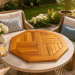 Warm Brown Octagonal Wooden Table Top 60x60x2cm
