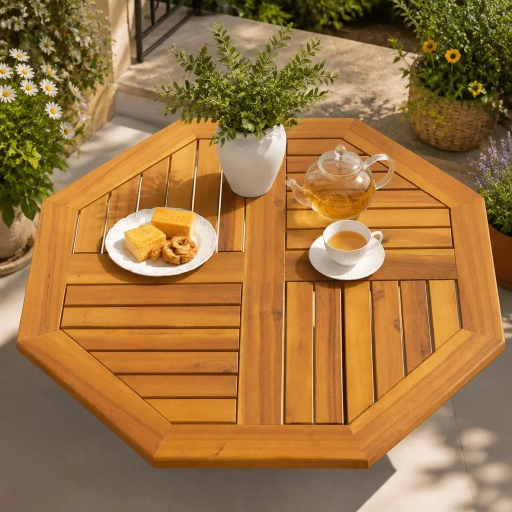 Solid Wood Table Top Octagonal 70x70x2 cm Brown Acacia