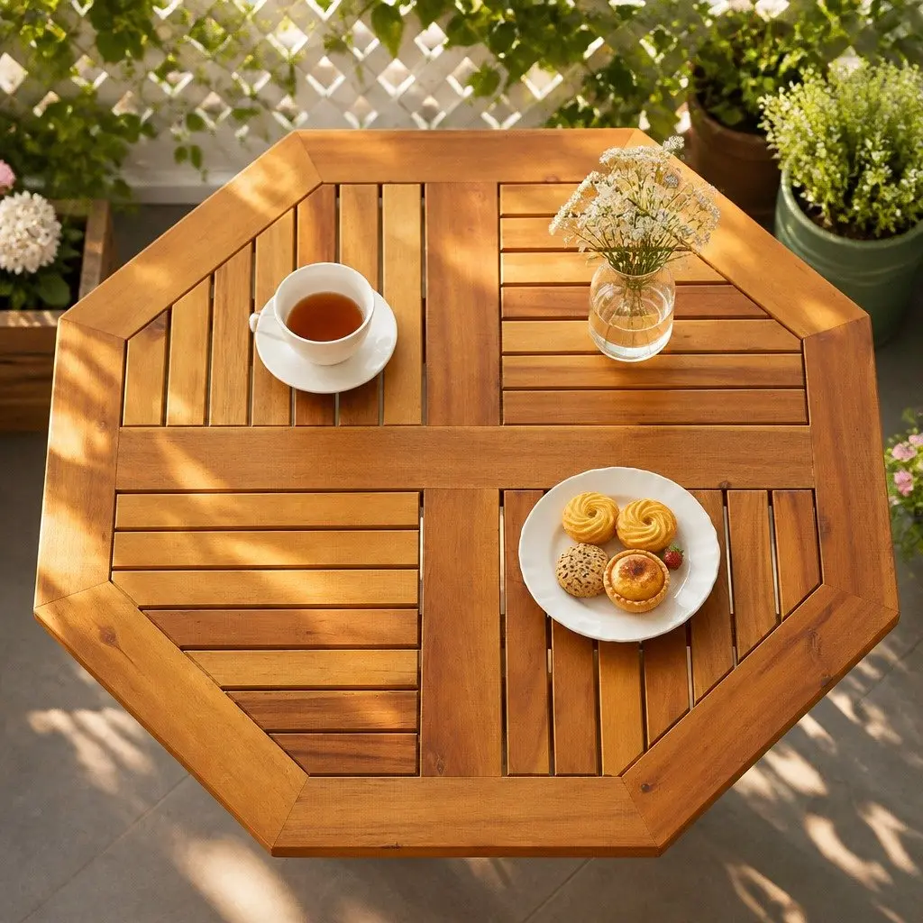 Octagonal Wooden Table Top 80x80x2.2cm Solid Acacia Brown