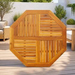 Warm Acacia Wood Octagonal Table Top 90x90x2.2 cm