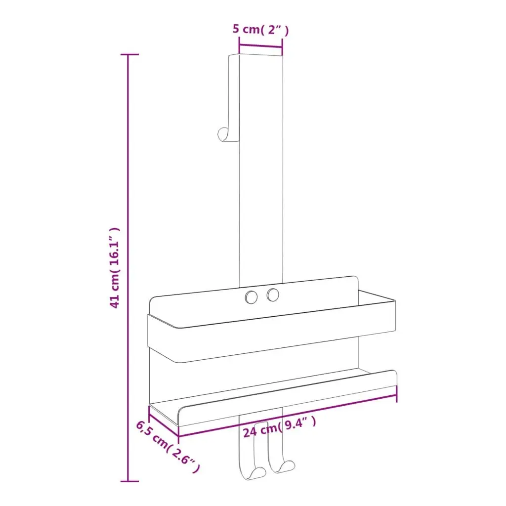 Hanging Shower Caddy Storage Organizer Bathroom Shelving Caddy Towel Rack