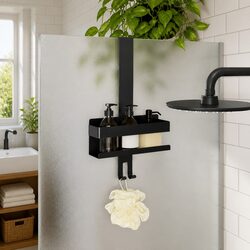 Charming Hanging Shower Caddy with Hooks for Towels